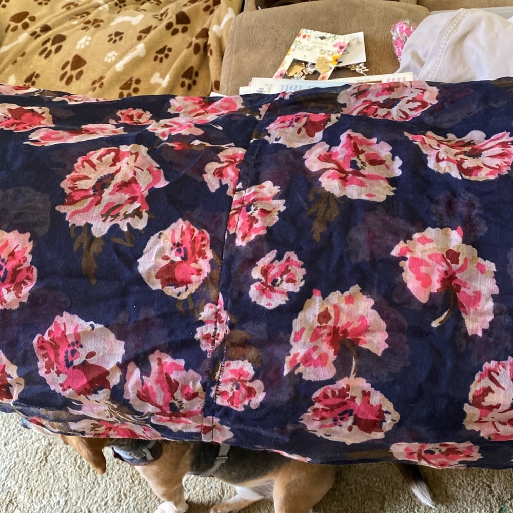 Blue Floral infinity scarf